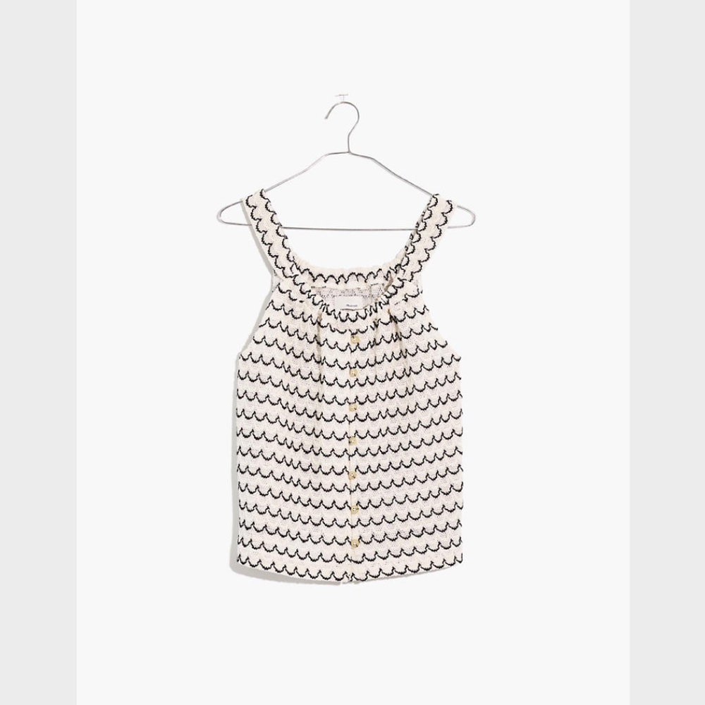 Madewell Texture & Thread Button-Front Swing Tank - Picture 4 of 6